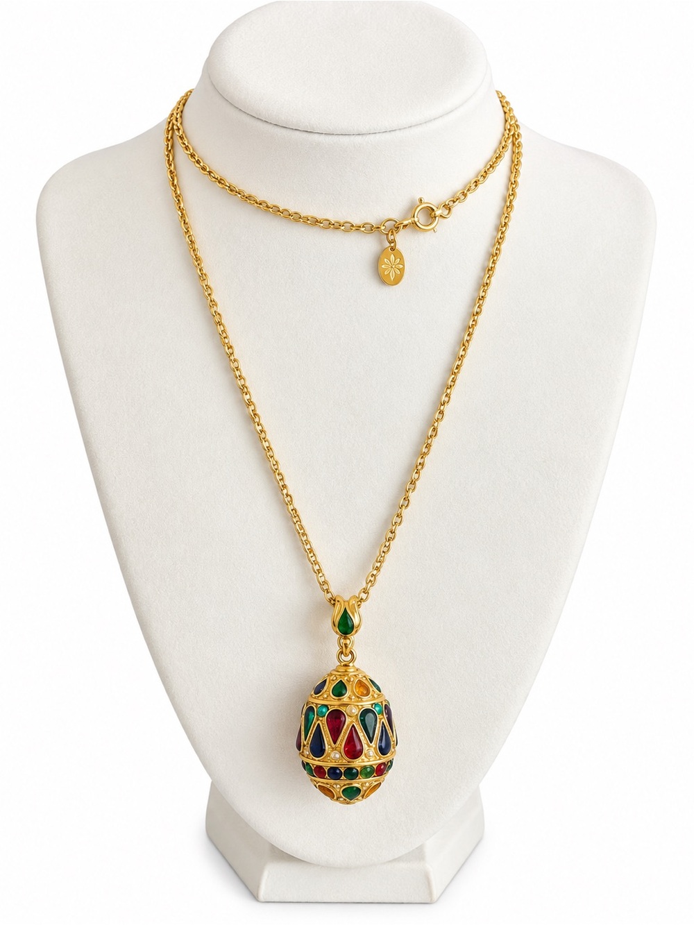 Joan Rivers Gold-Tone Multi-Color Egg Pendant Necklace